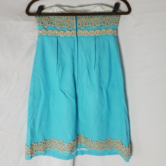 Lilly Pulitzer Shorely Blue Betsey Jacquard Dress Size 0 - Picture 8 of 8